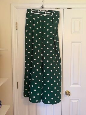 Ann Taylor Green Polka Dot Pants Size 14 EUC
